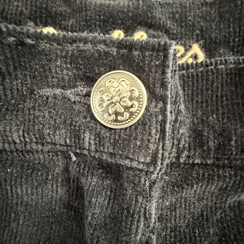LA Blues Womens Corduroy Pants Vintage Cords 8 Black Fairy Grunge Goth‎ Witchy - Picture 3 of 6